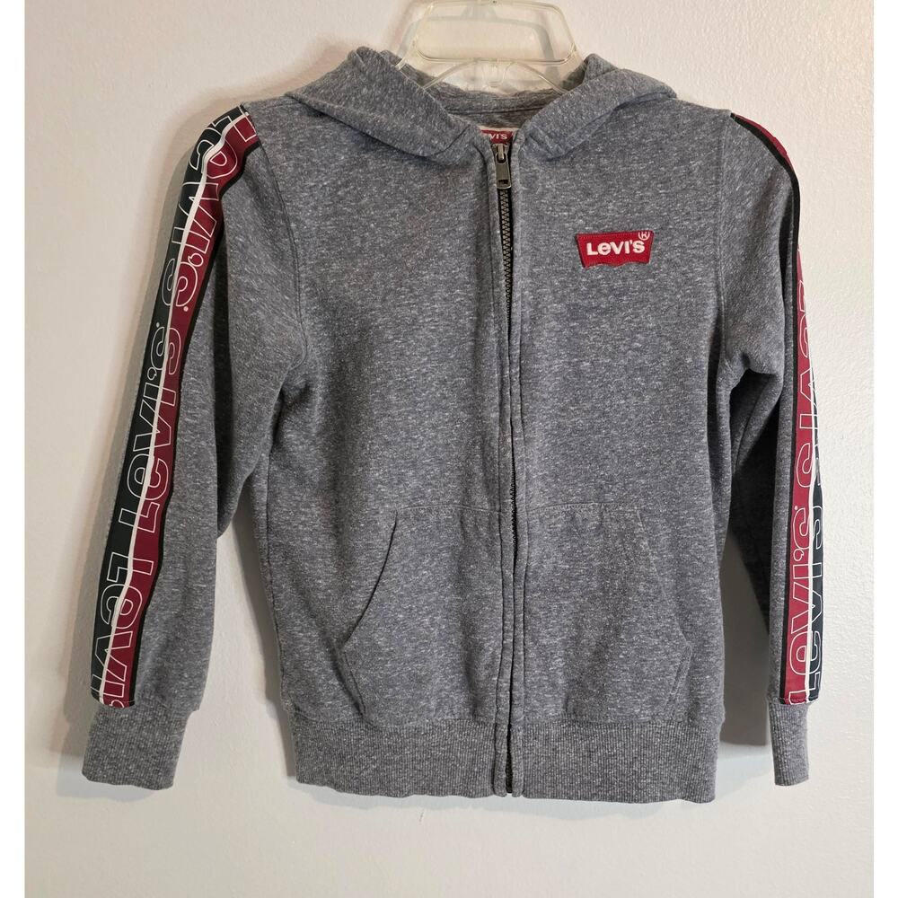 Levi's Long Sleeve Full Zip Kangaroo Pocket Hoodie Gray Youth Medium 10-12 Years